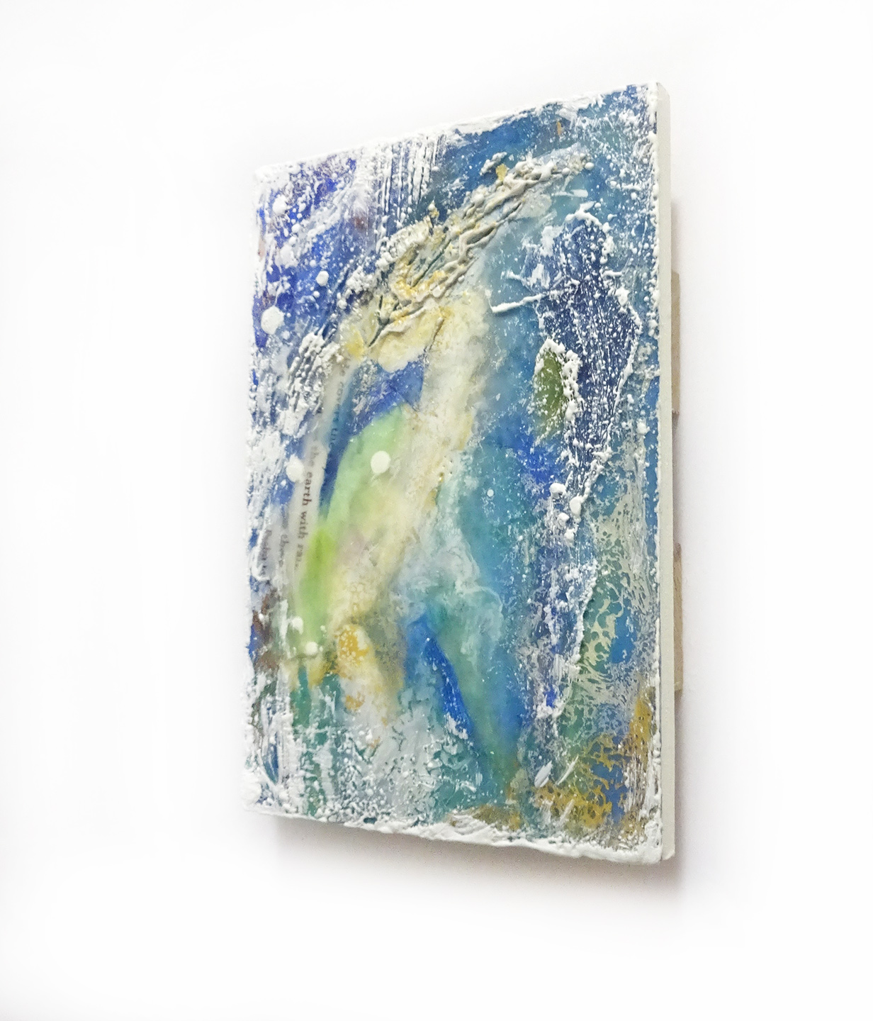 detail of White Breath #3, encaustic mixed media by Misako OBA