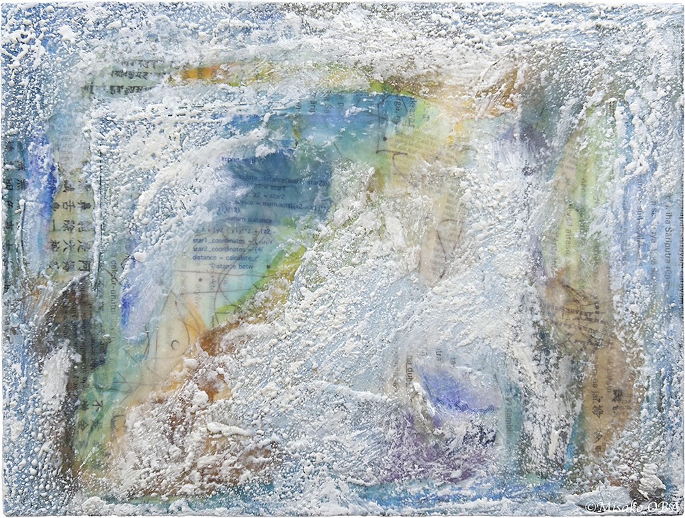 encaustic mixed media, Where Are You Going by Misako OBA
